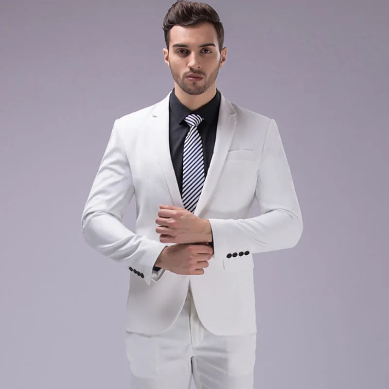 Men’s Premium Quality 2 Pieces Suit  2pcs Sets Smart Fit Prom Suits Work Wedding Casual Parties Business Tuxedo Blazer and Pants Trouser Set - X16