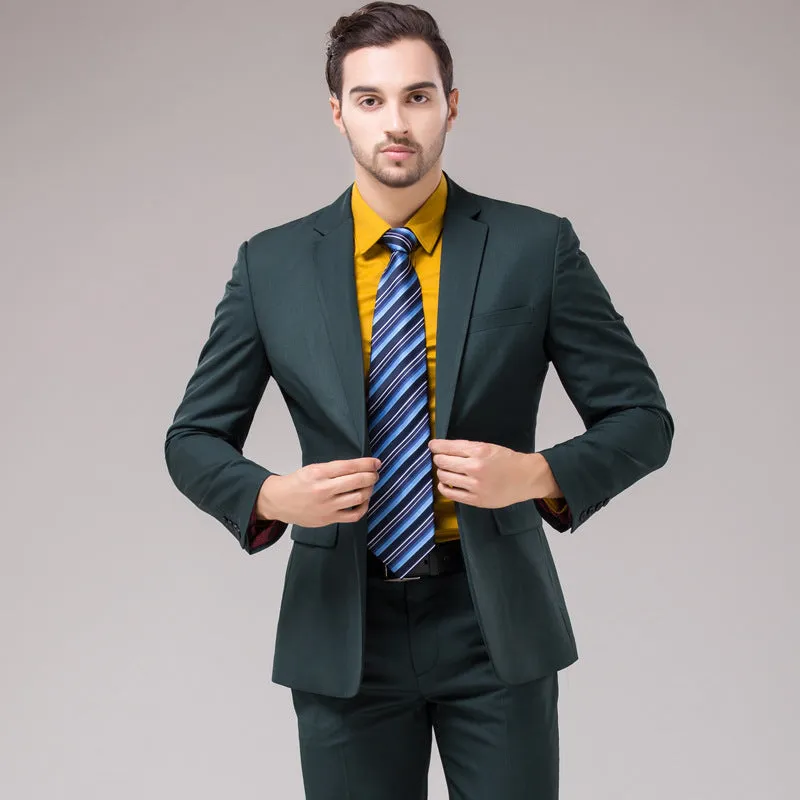 Men’s Premium Quality 2 Pieces Suit  2pcs Sets Smart Fit Prom Suits Work Wedding Casual Parties Business Tuxedo Blazer and Pants Trouser Set - X16