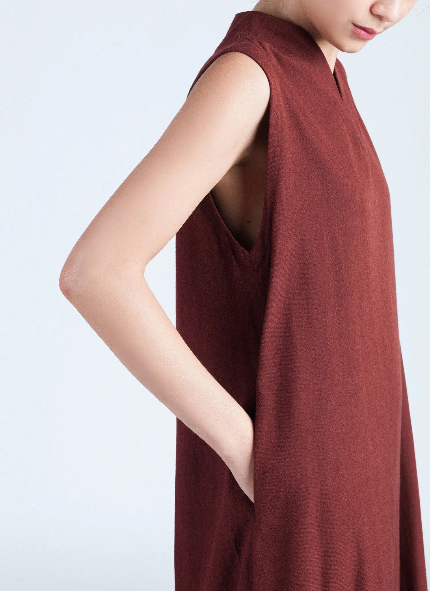 Migrate Sleeveless Midi Dress - Deep Burgundy