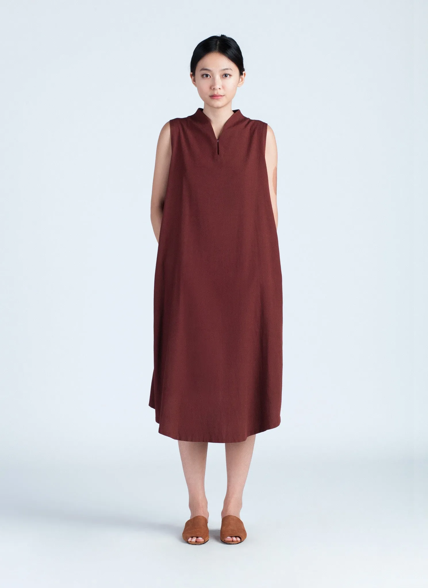 Migrate Sleeveless Midi Dress - Deep Burgundy