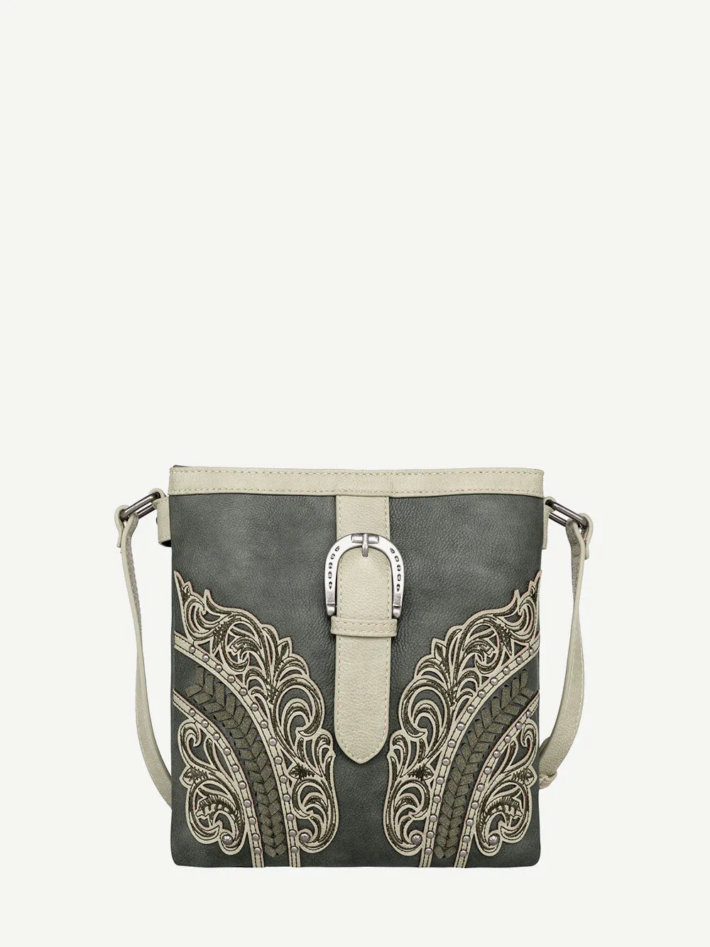 Montana West Cut-Out Floral Buckle Concealed Carry Crossbody