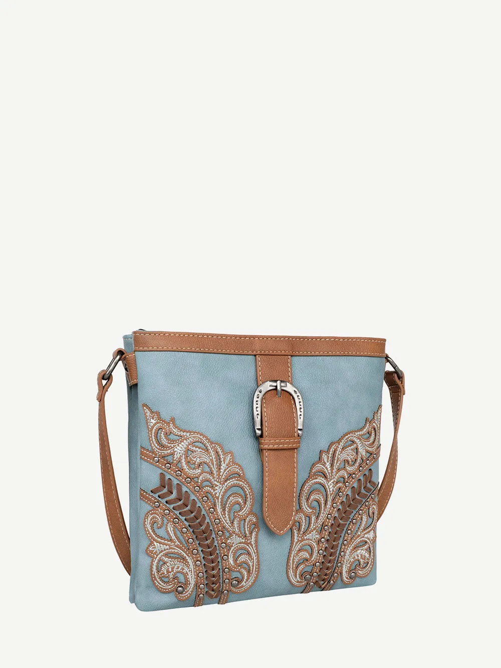 Montana West Cut-Out Floral Buckle Concealed Carry Crossbody