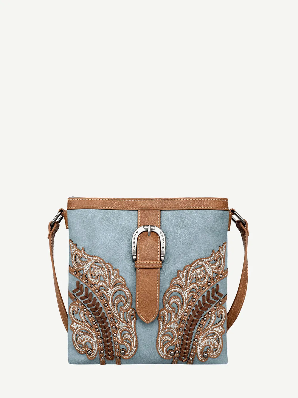 Montana West Cut-Out Floral Buckle Concealed Carry Crossbody