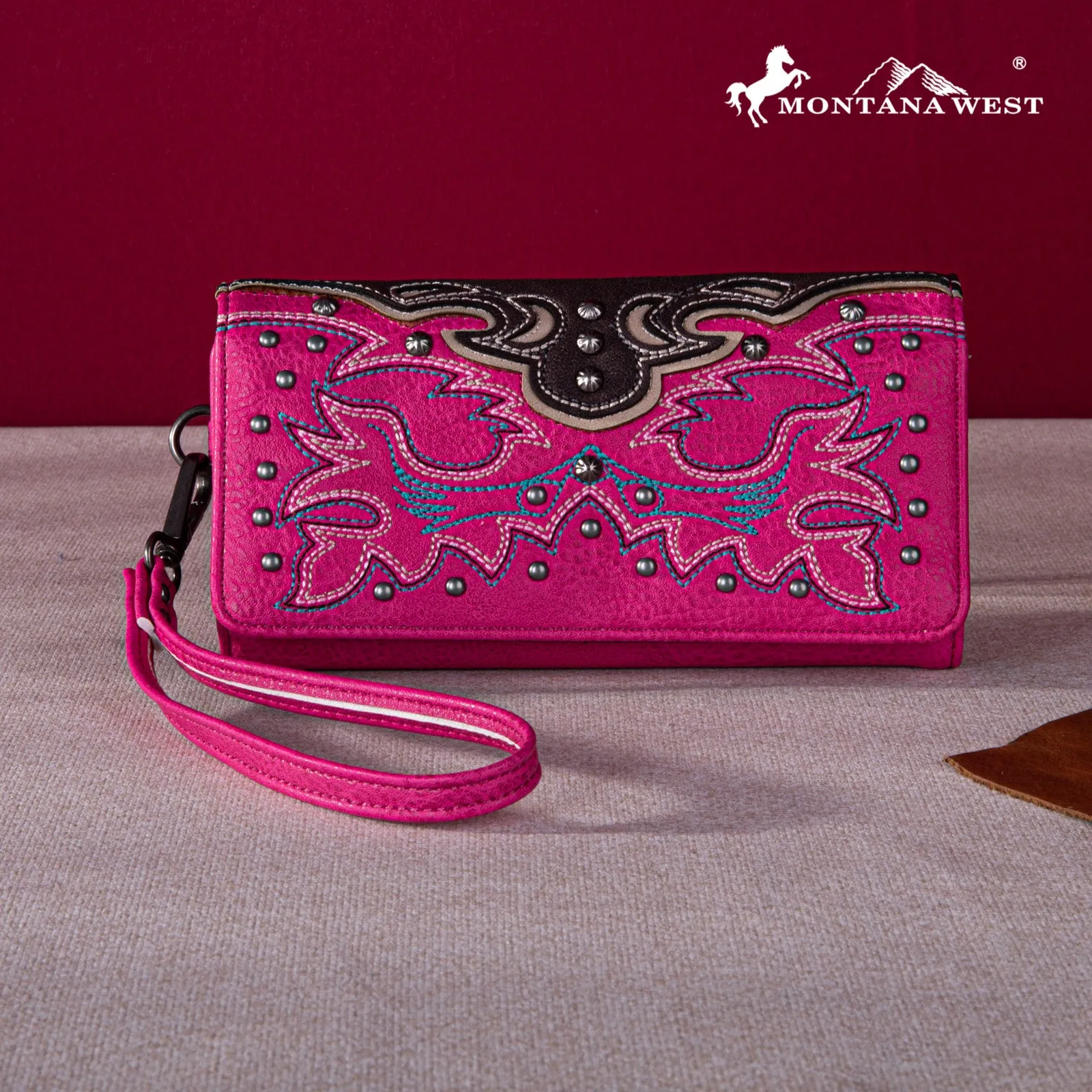 MW1253-W002 Montana West Embroidered Collection Wallet