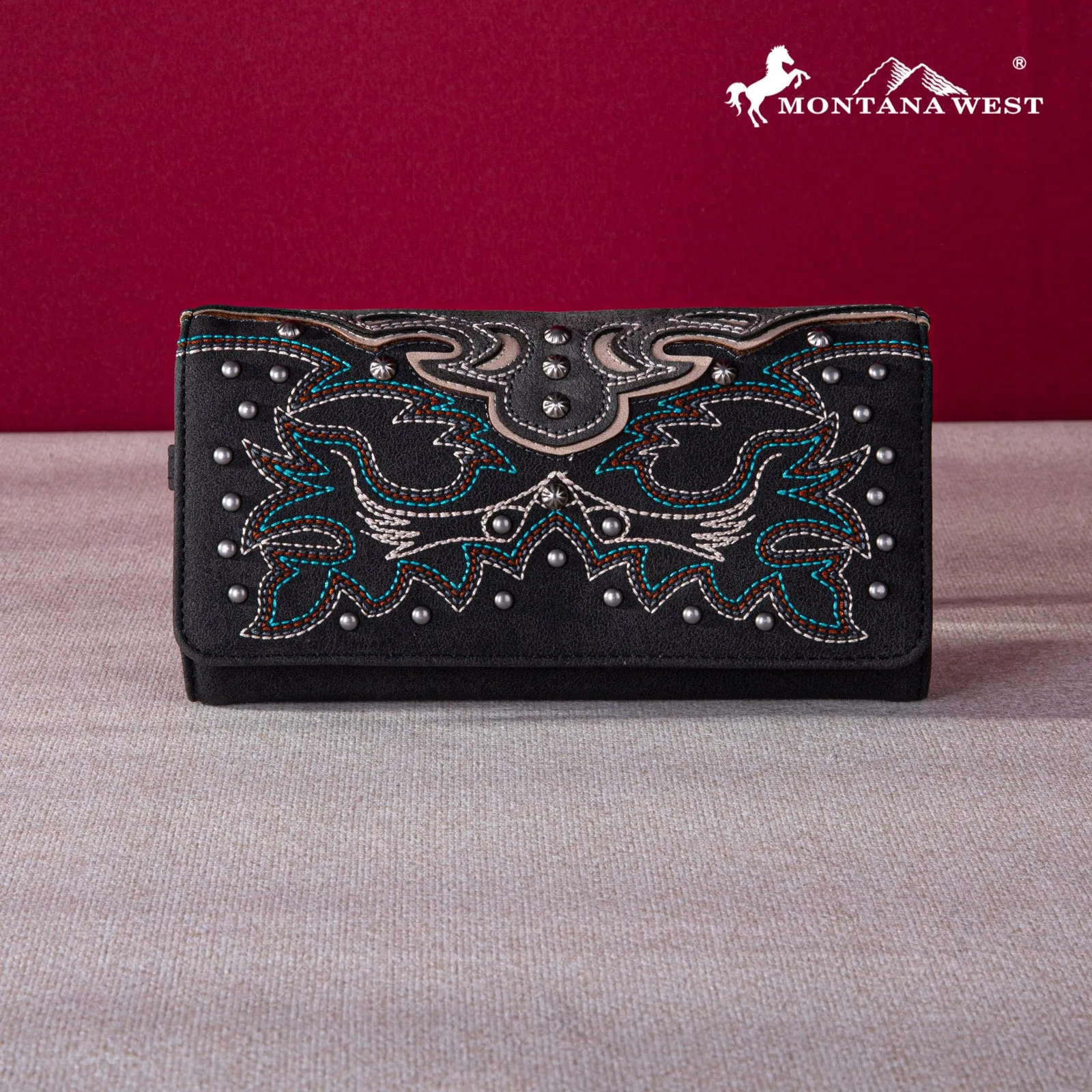 MW1253-W002 Montana West Embroidered Collection Wallet