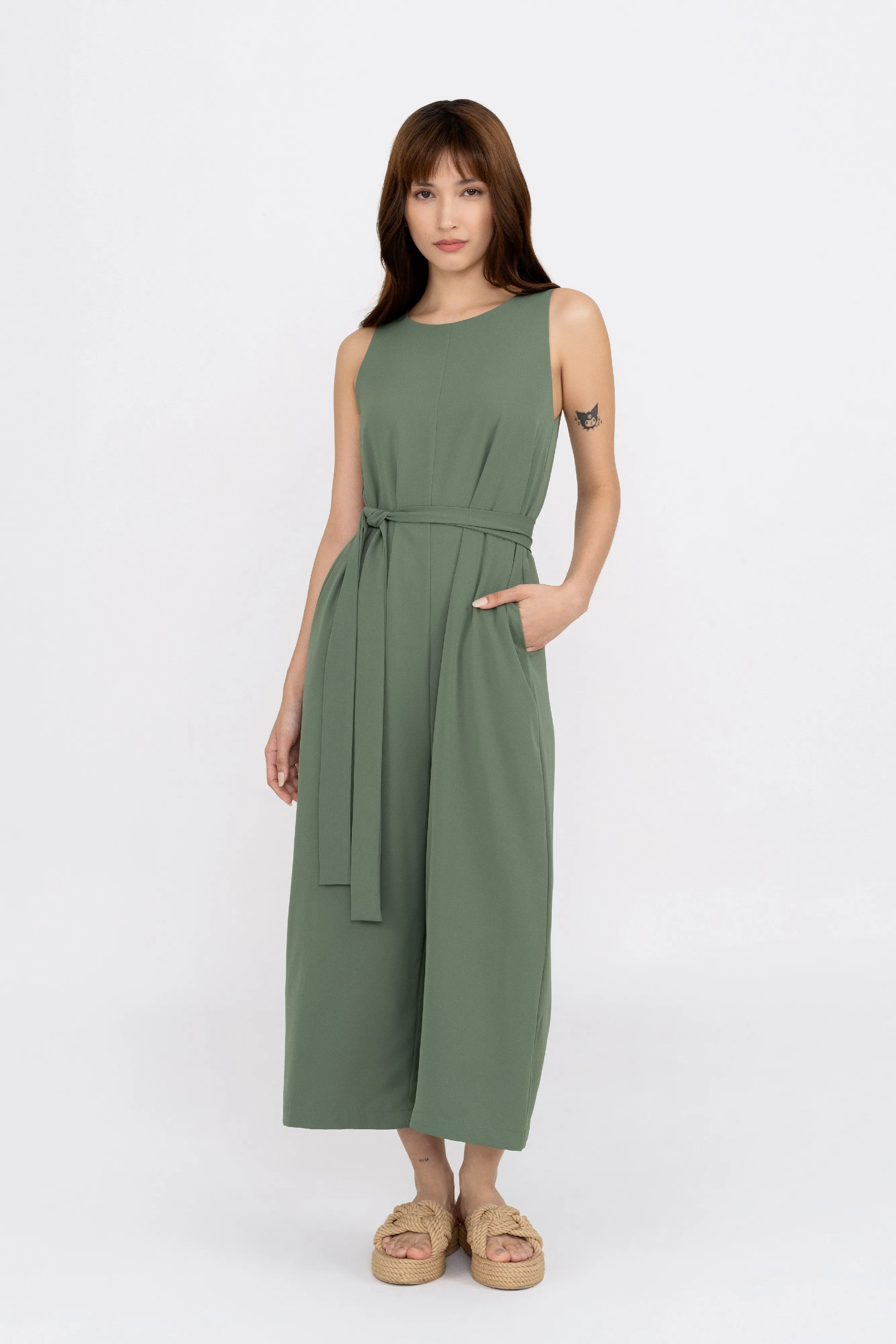 Natacia Wide Leg Jumpsuit in Sage Green