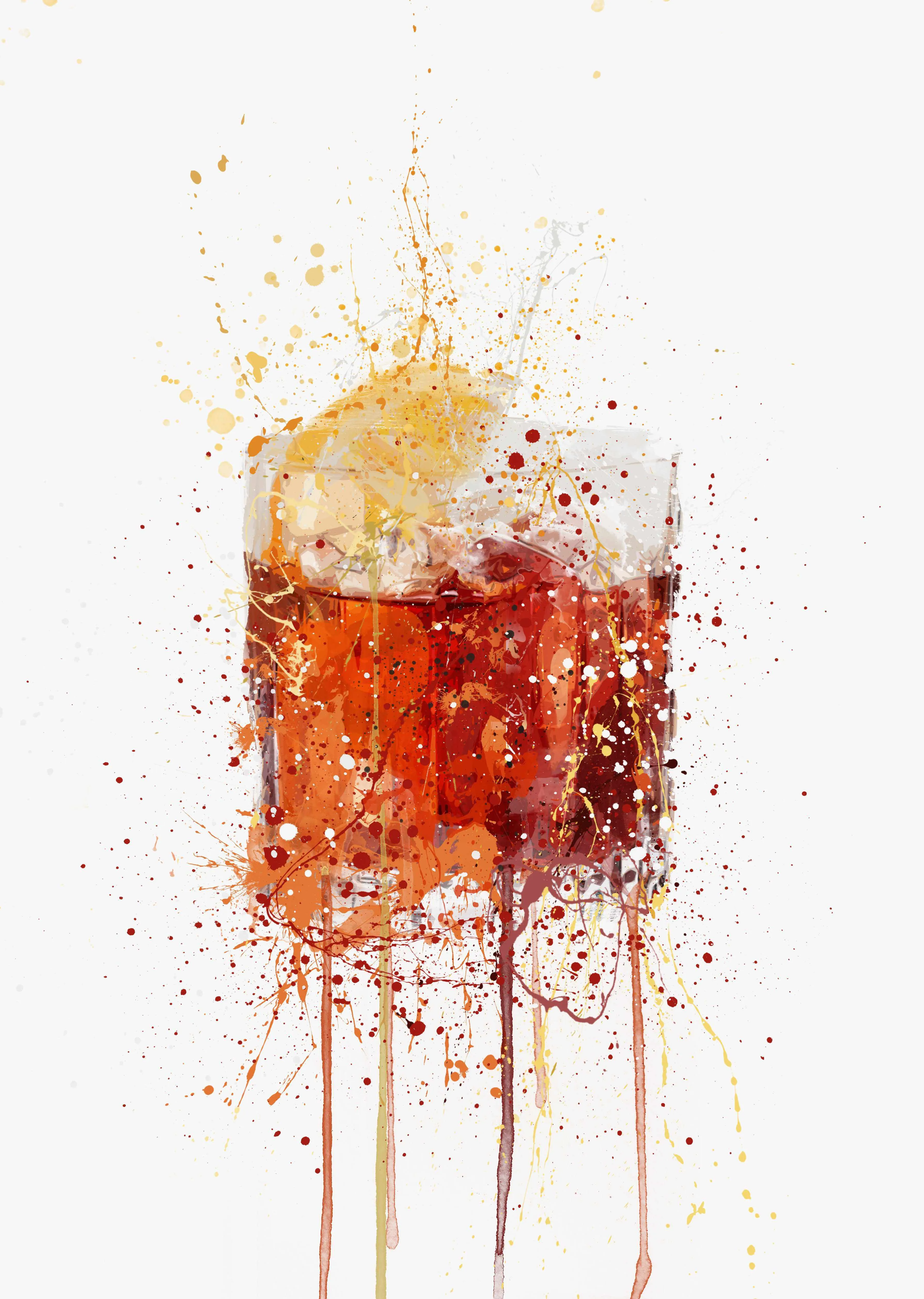 Negroni Cocktail Wall Art Print