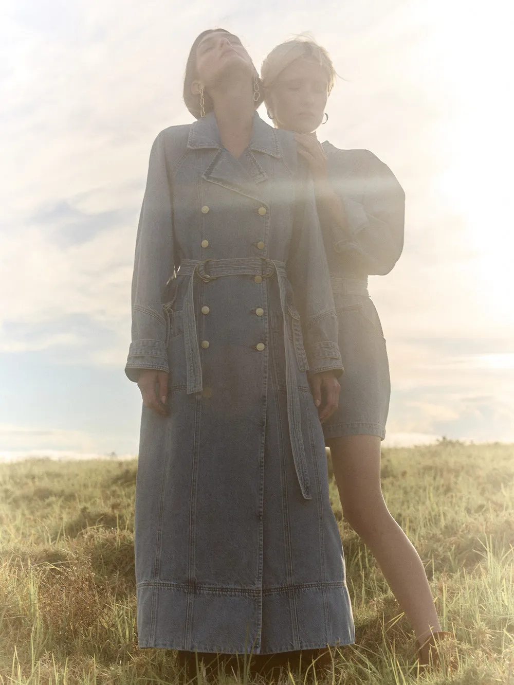 Olivia Denim Trench Coat