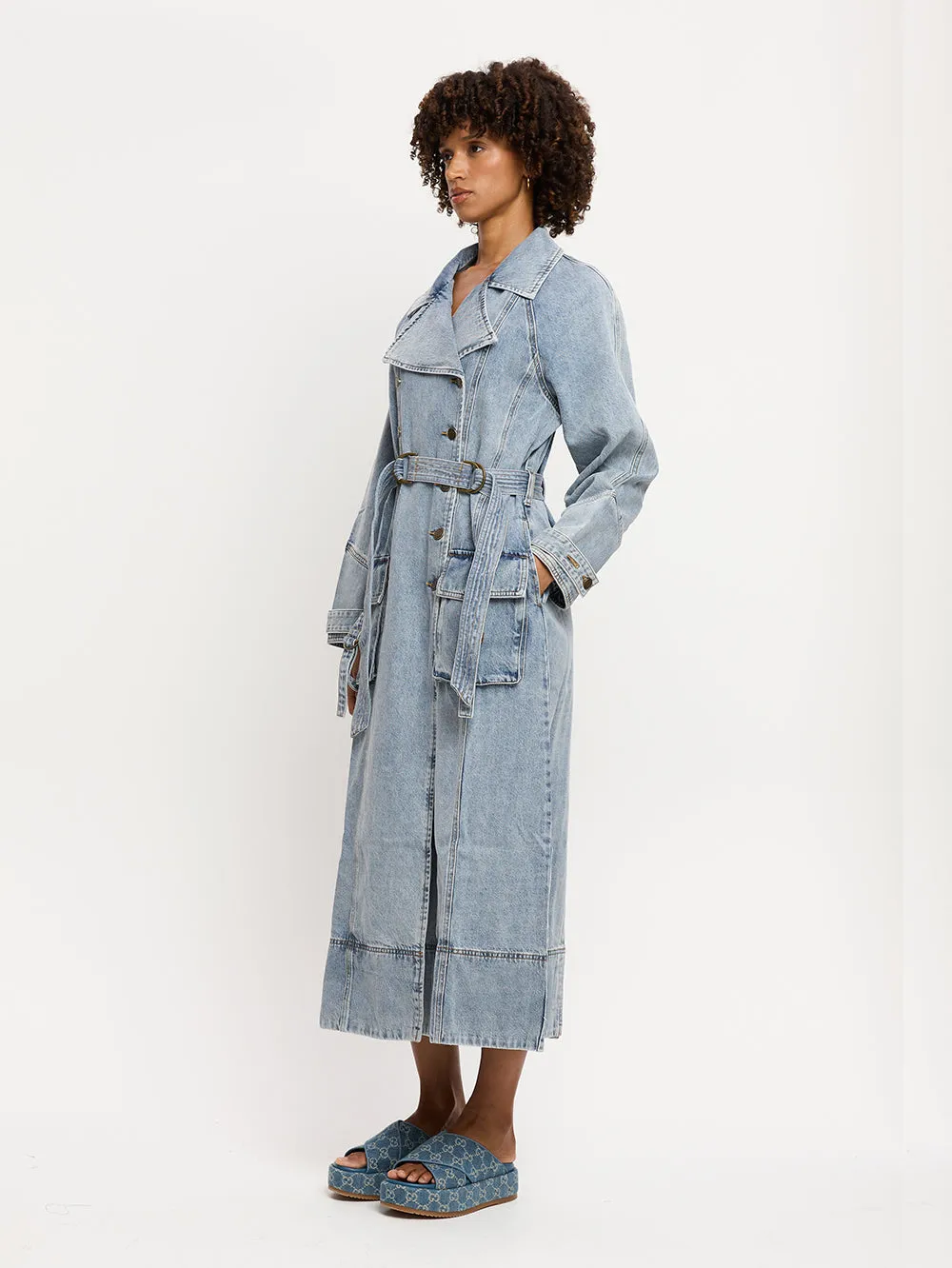 Olivia Denim Trench Coat