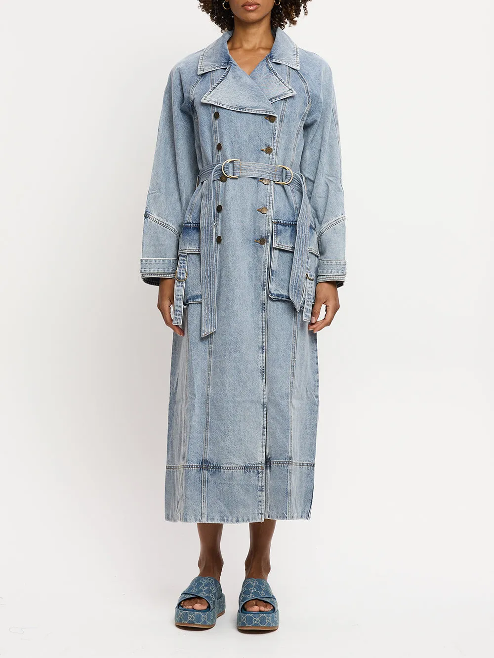 Olivia Denim Trench Coat