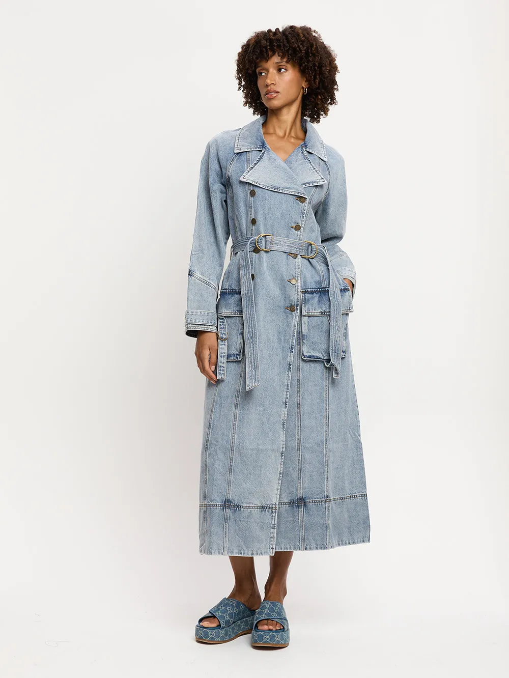 Olivia Denim Trench Coat