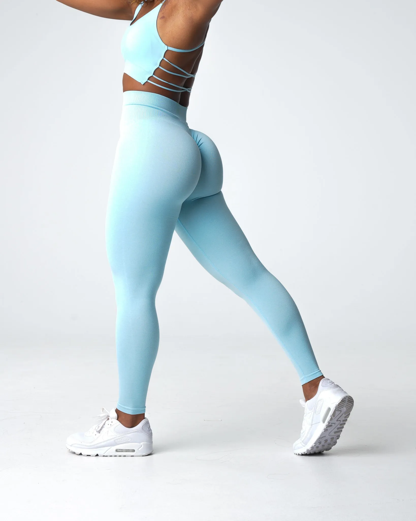 Pastel Blue Scrunch Seamless Leggings