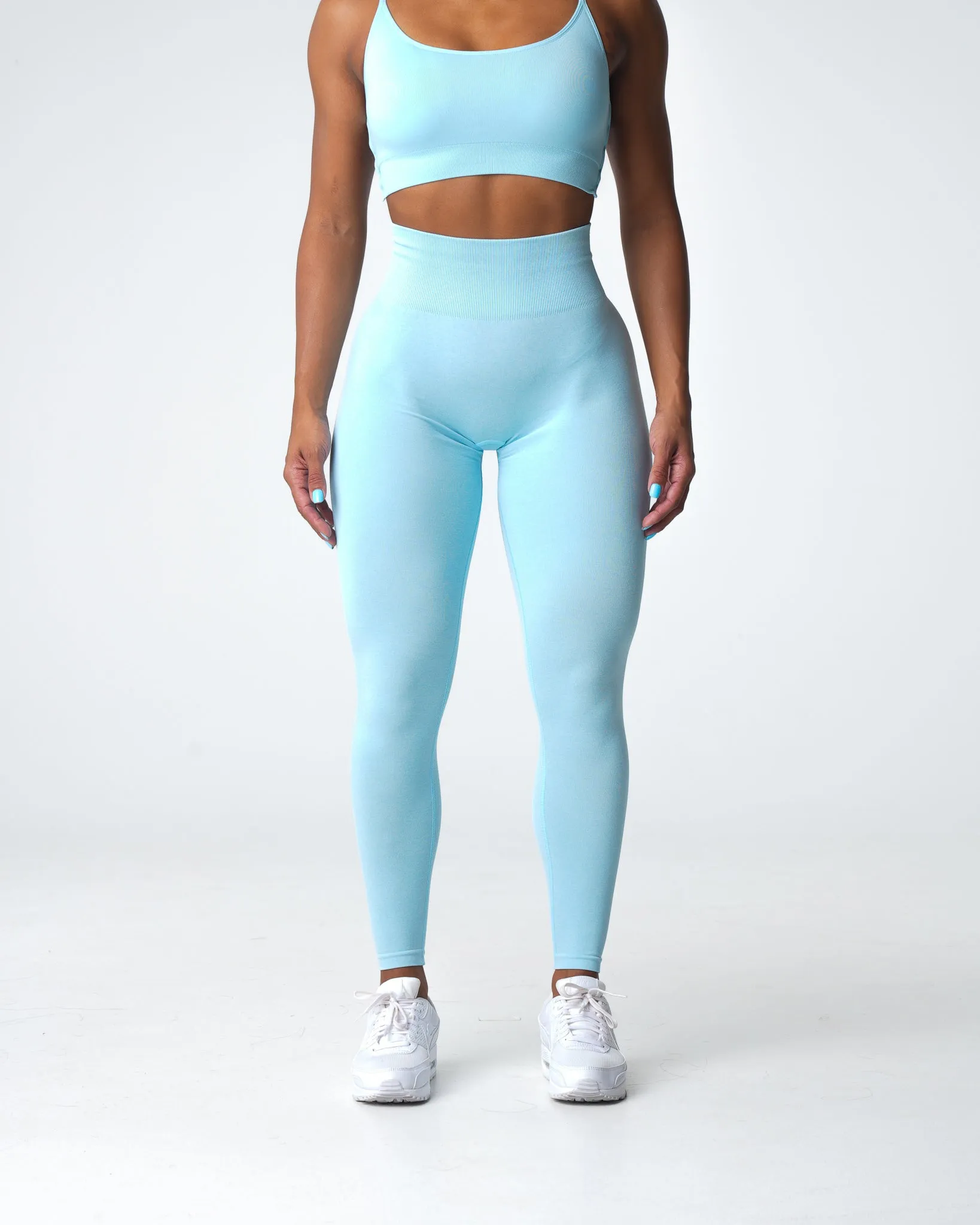 Pastel Blue Scrunch Seamless Leggings