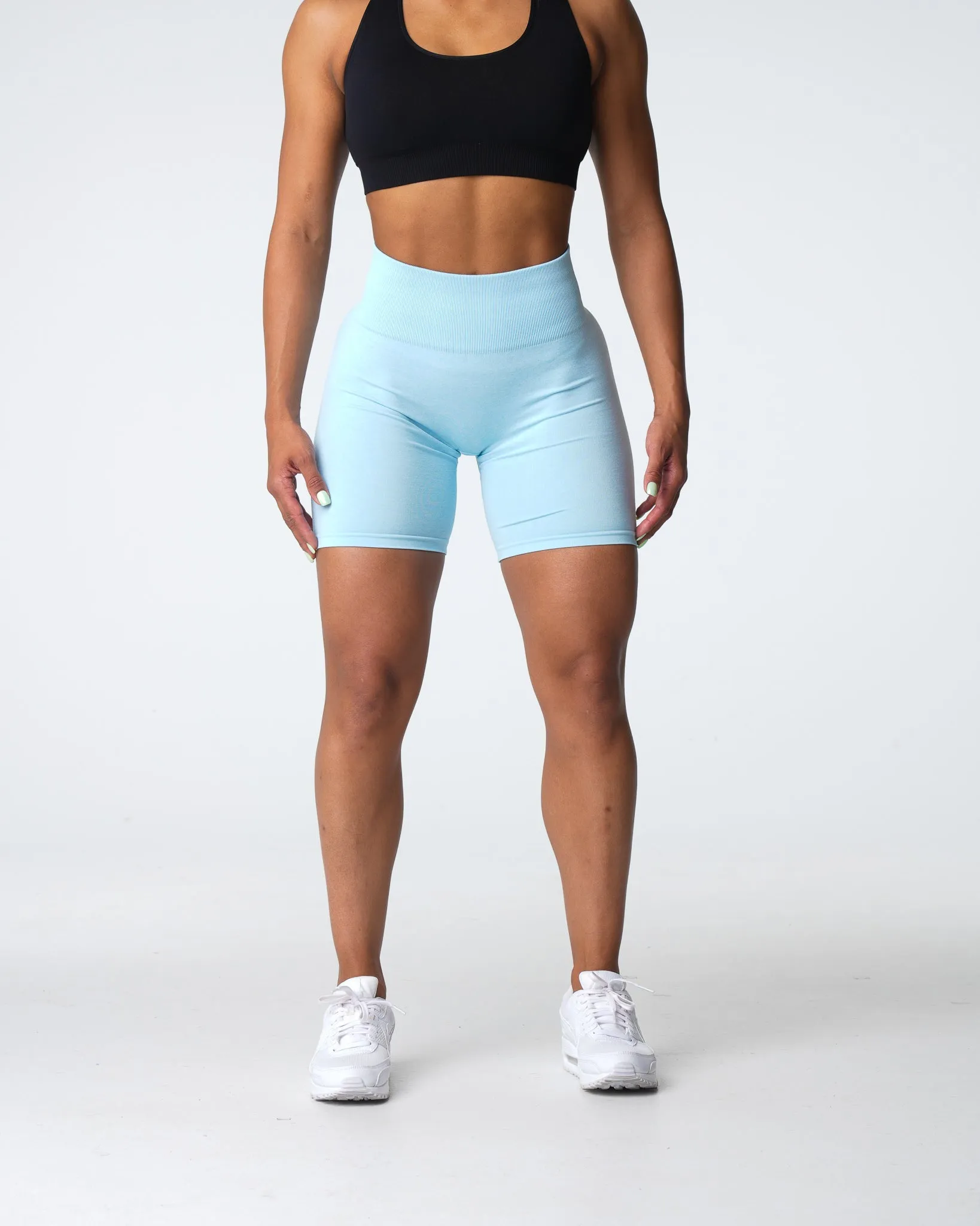 Pastel Blue Scrunch Seamless Shorts