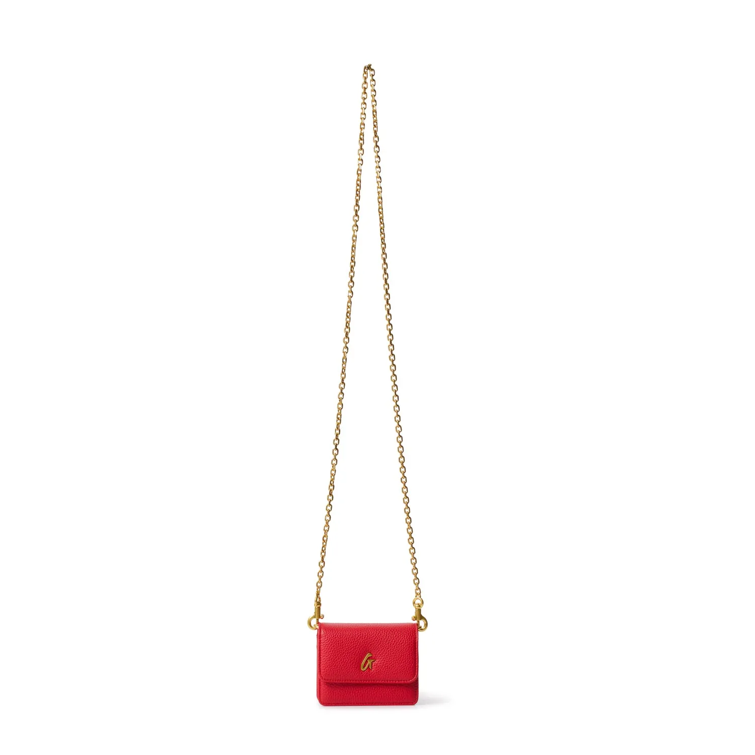 PEBBLE MINI WALLET ON CHAIN RED