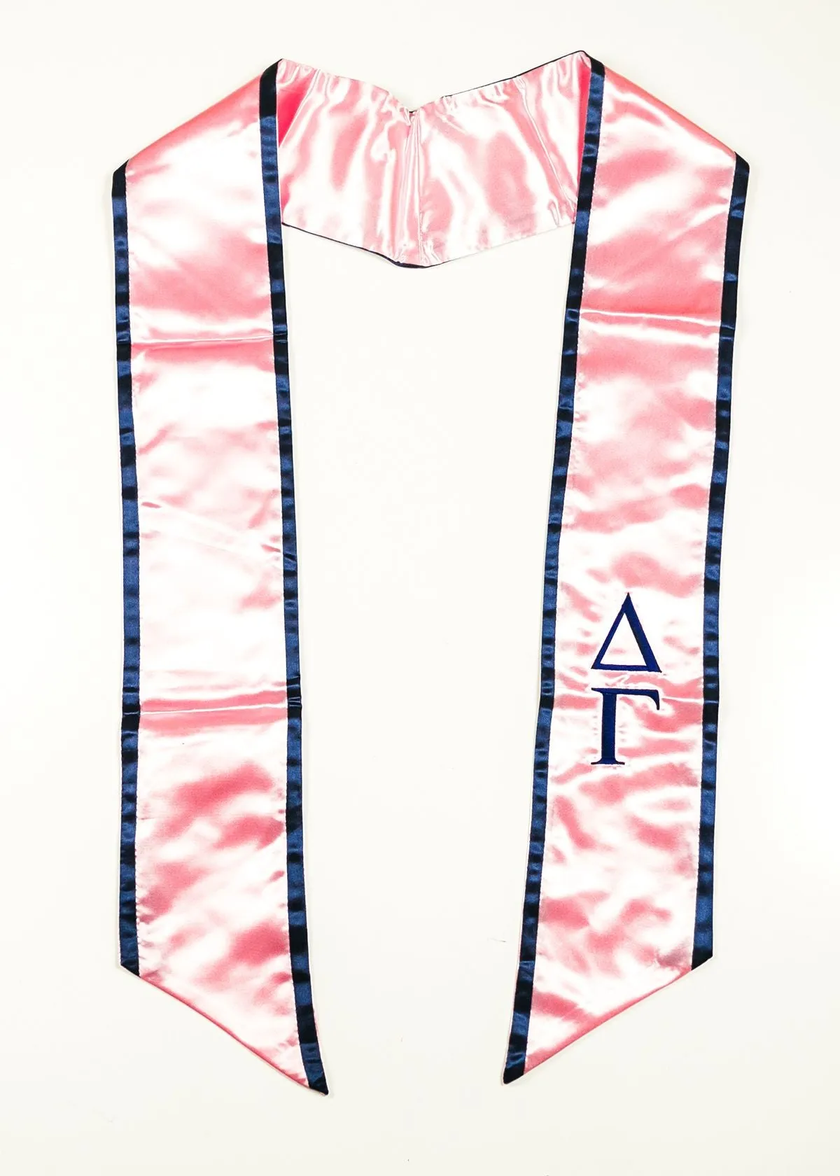 Pink with Navy Trim Stole