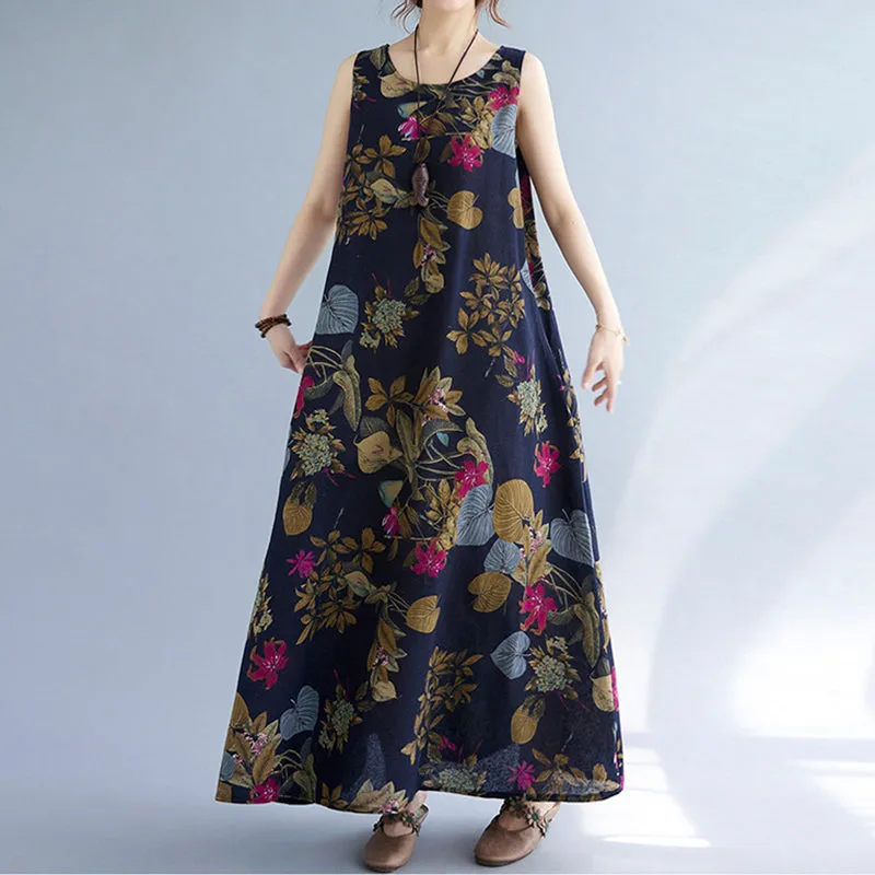 Printed Sleeveless Women’s Dress