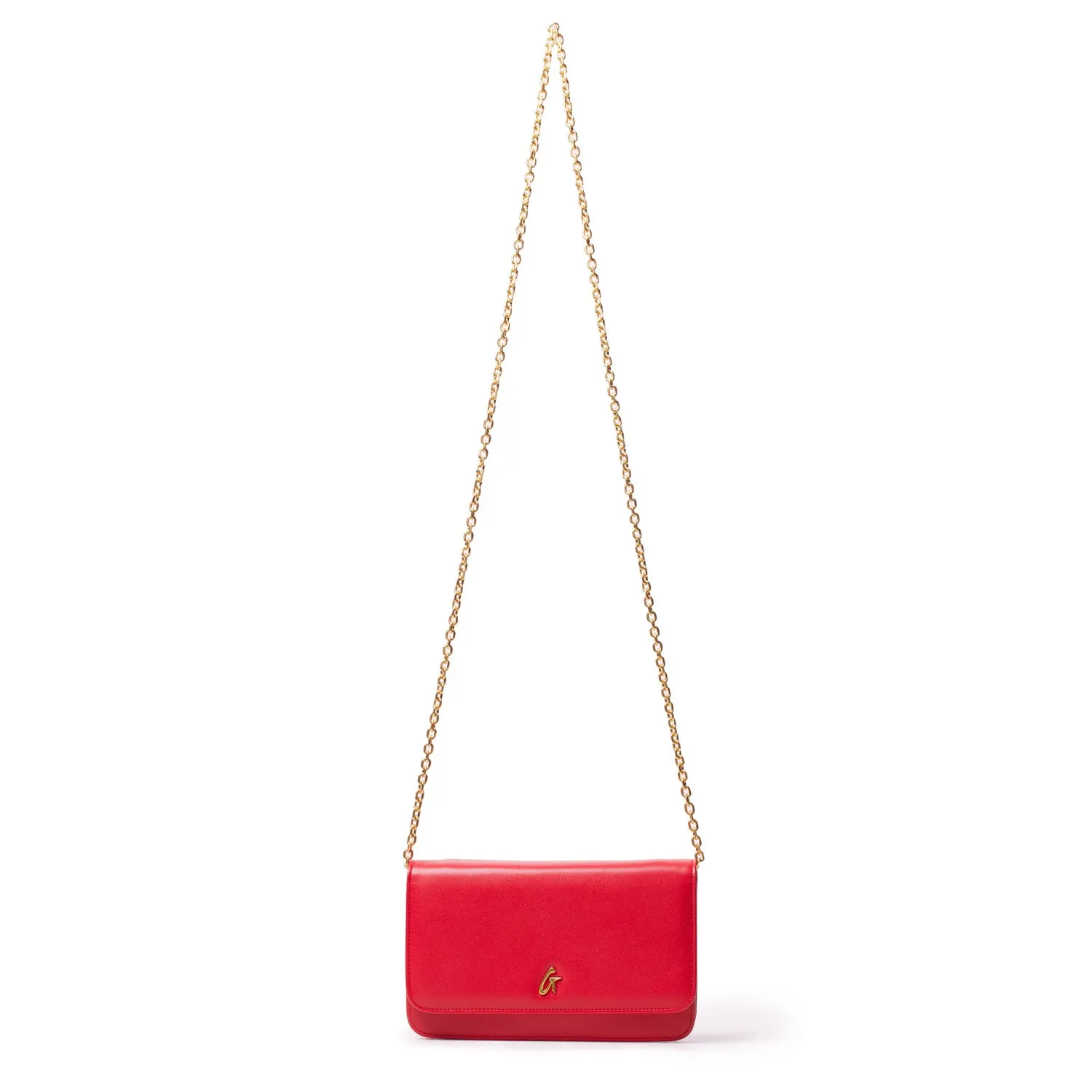 RED STANDARD WALLET ON CHAIN-GOLD