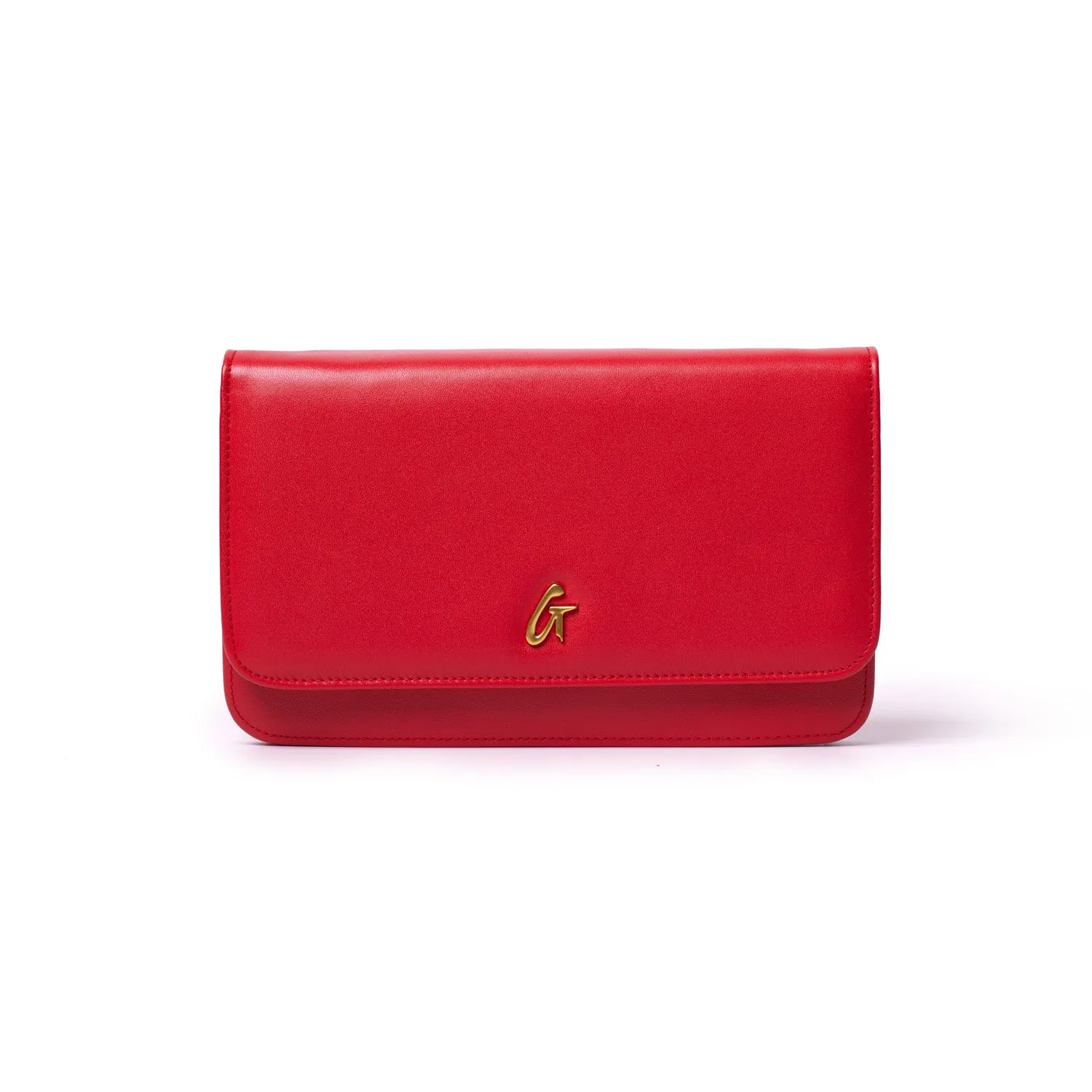 RED STANDARD WALLET ON CHAIN-GOLD