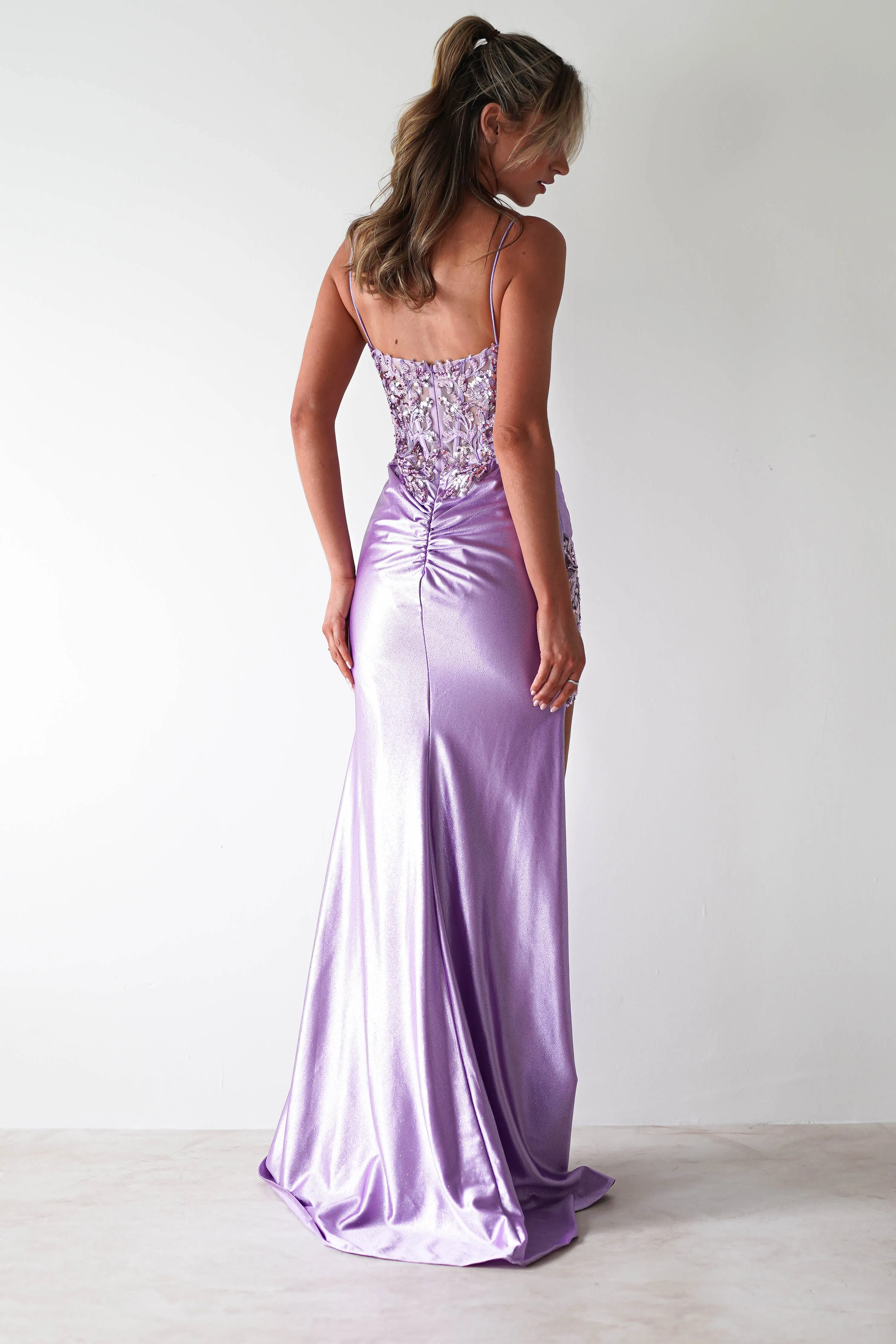 Regina Embellished Bodice Gown | Lavendar