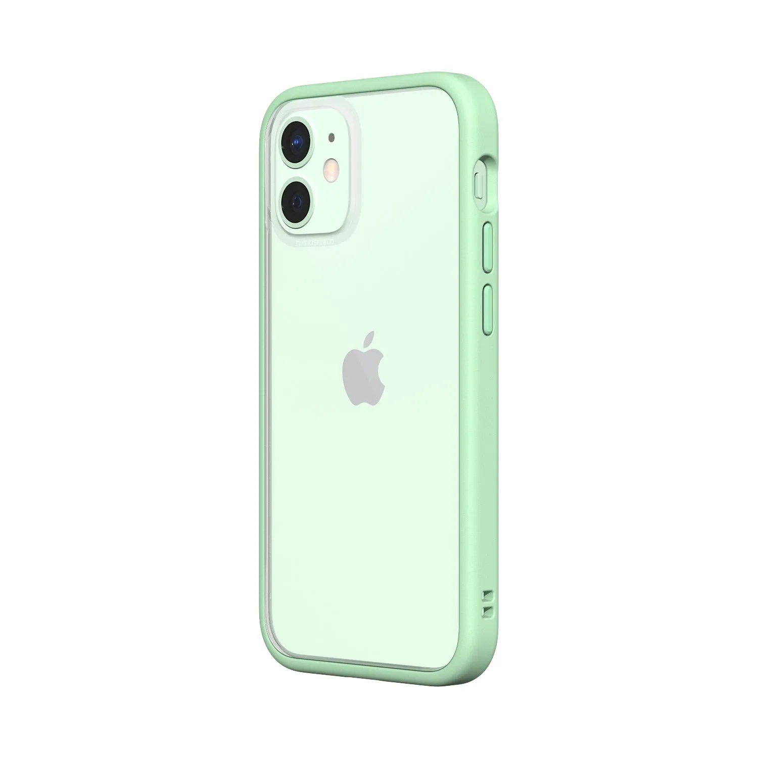 RhinoShield iPhone 12 mini Case MOD NX with Rim, Button, Frame, Clear Back Plate Mint Green