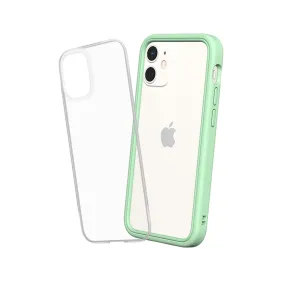 RhinoShield iPhone 12 mini Case MOD NX with Rim, Button, Frame, Clear Back Plate Mint Green