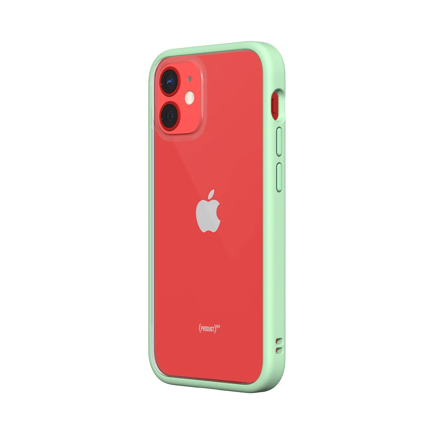 RhinoShield iPhone 12 mini Case MOD NX with Rim, Button, Frame, Clear Back Plate Mint Green