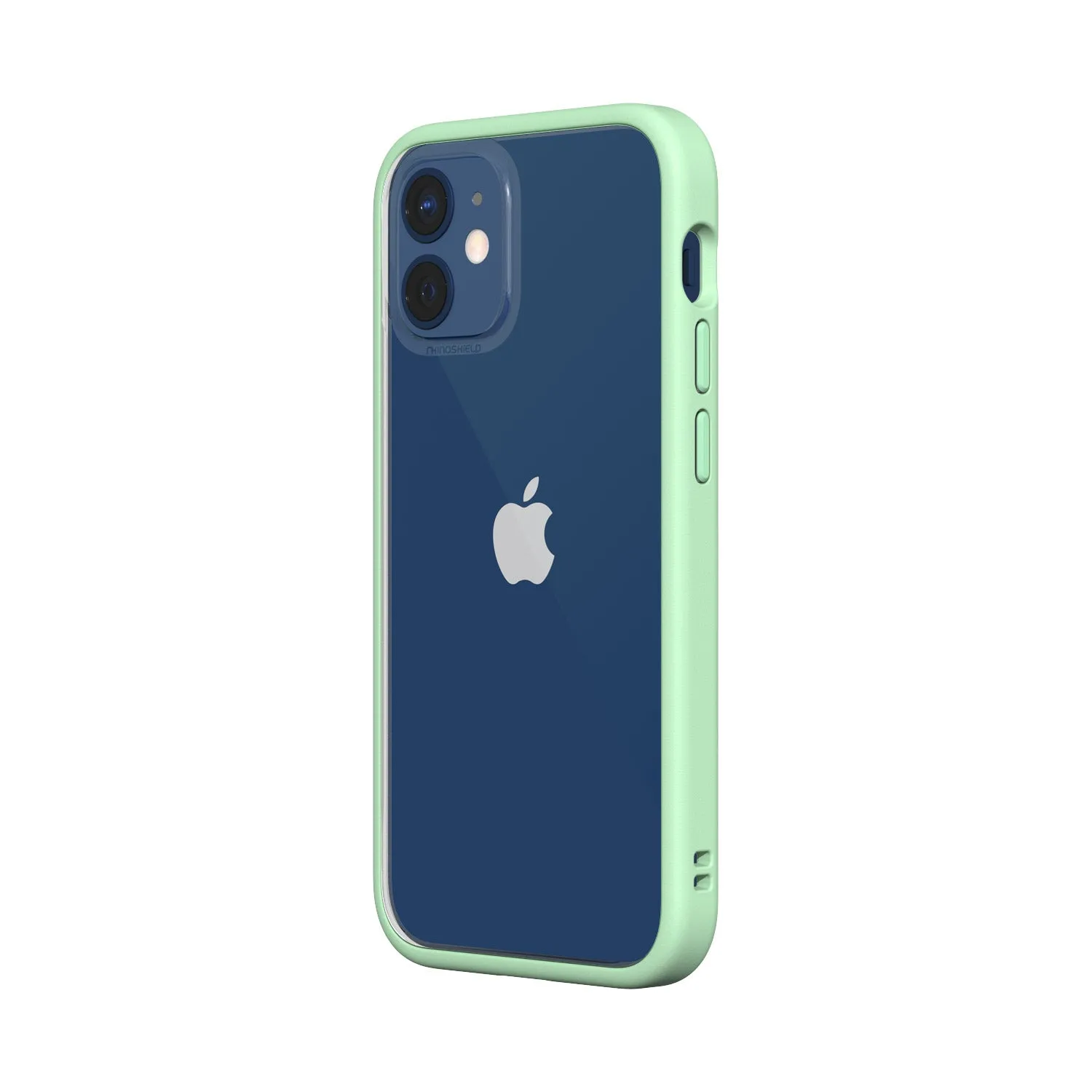 RhinoShield iPhone 12 mini Case MOD NX with Rim, Button, Frame, Clear Back Plate Mint Green