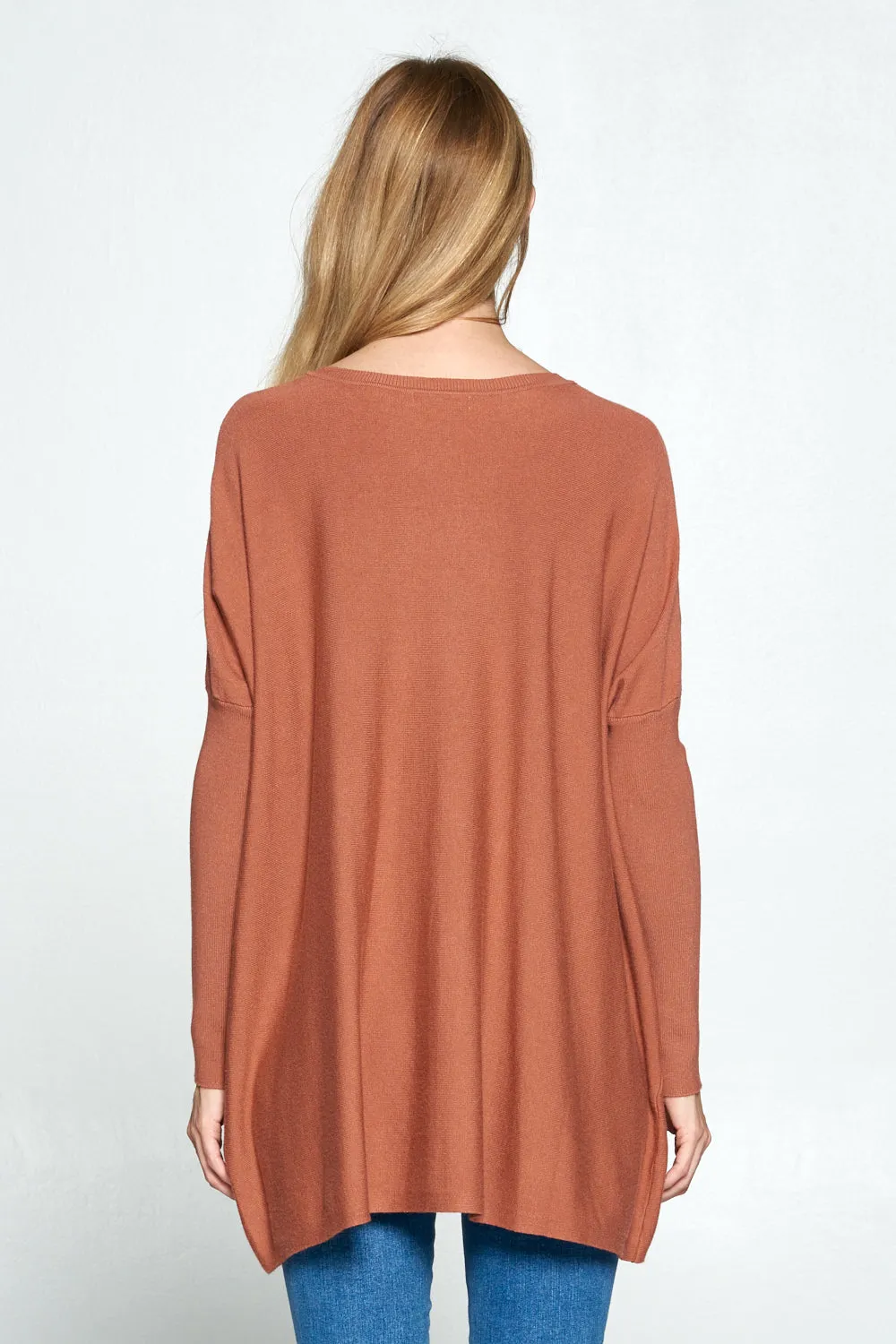 Riley Soft Pullover Sweater in Brick