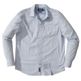 Stewart Microstripe Summer Chambray Slim Fit Shirt - Blue Cream Stripe