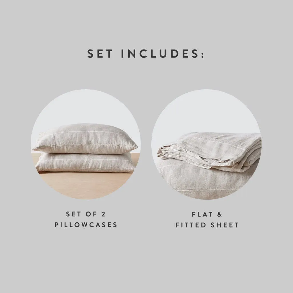 Stonewashed Linen Sheet Set