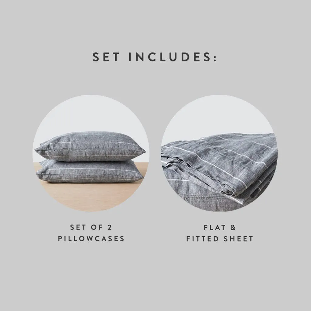 Stonewashed Linen Sheet Set