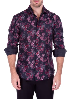 Stylish Black Paisley Print Men's Shirt - Shop Online at DnK Mobile