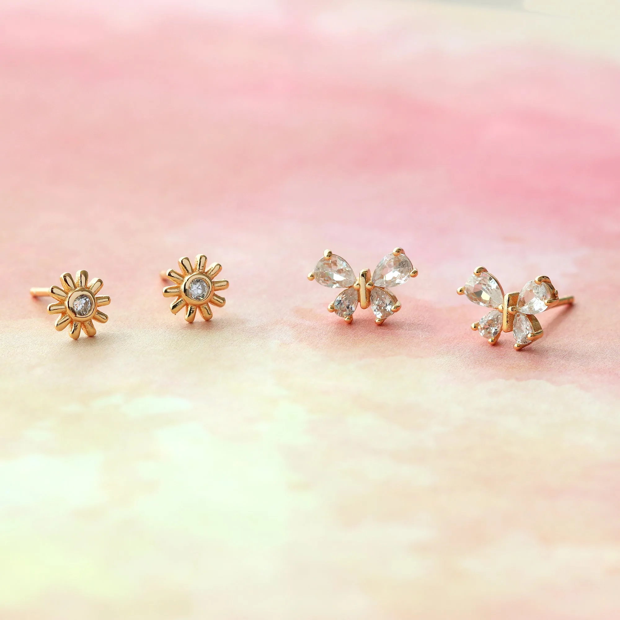 Sunburst Crystal Stud Earrings