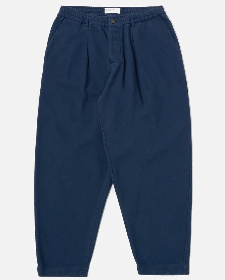 Super Twill Pleated Track Pant NAVY