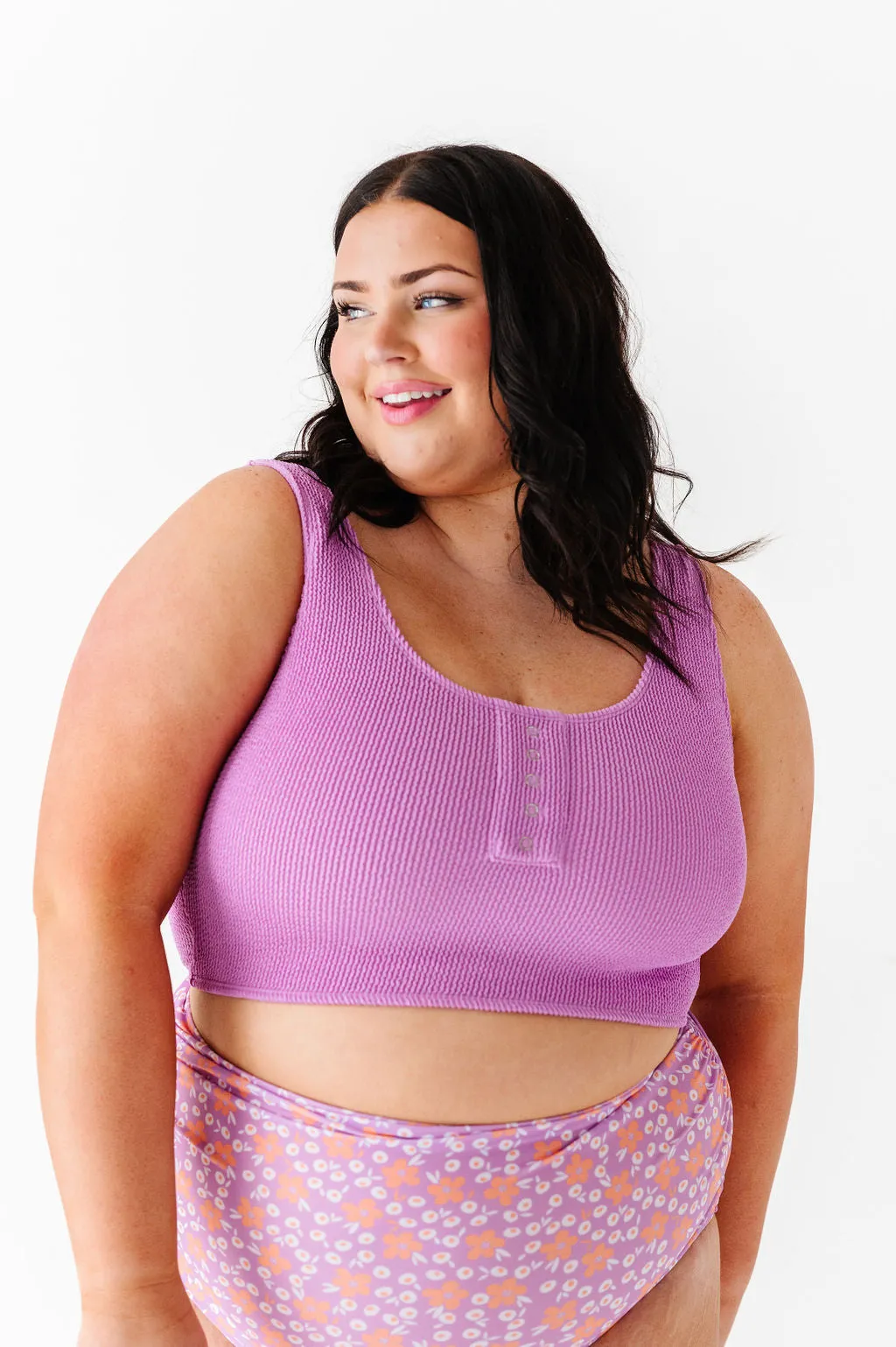 Surfer Crop in Lavender - Size XXS Left