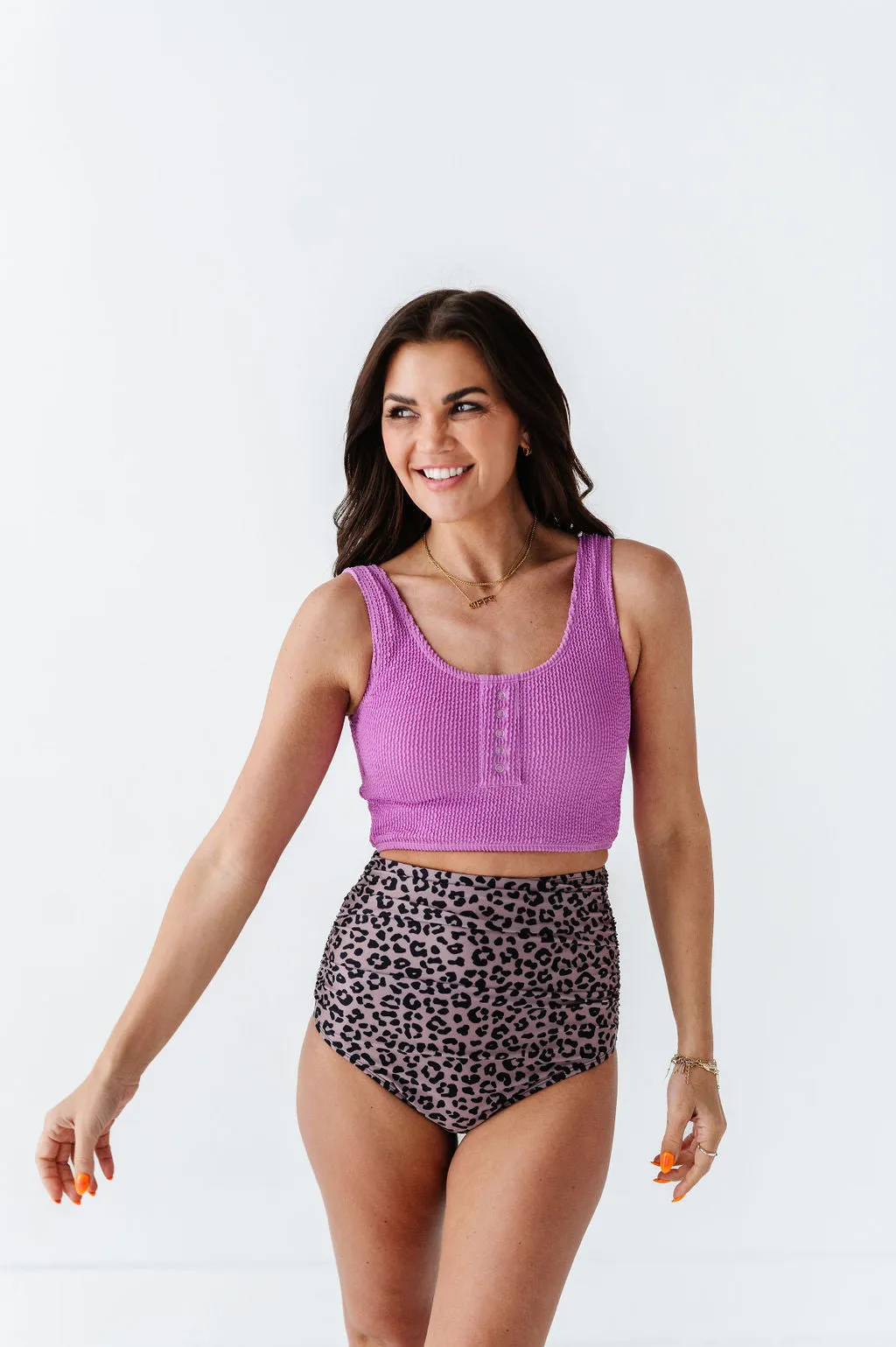 Surfer Crop in Lavender - Size XXS Left