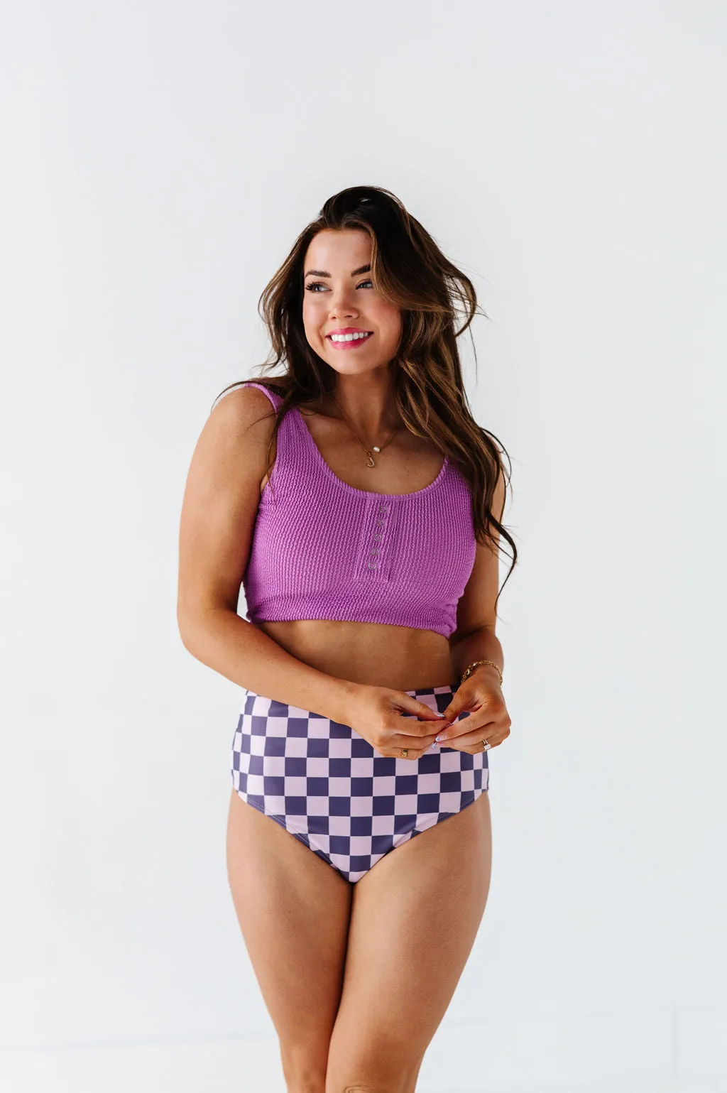 Surfer Crop in Lavender - Size XXS Left