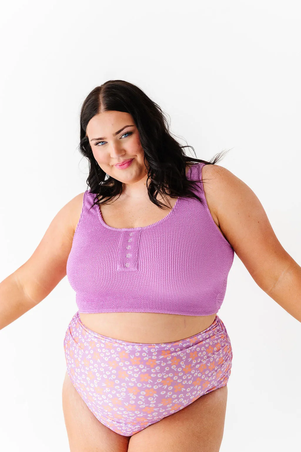 Surfer Crop in Lavender - Size XXS Left