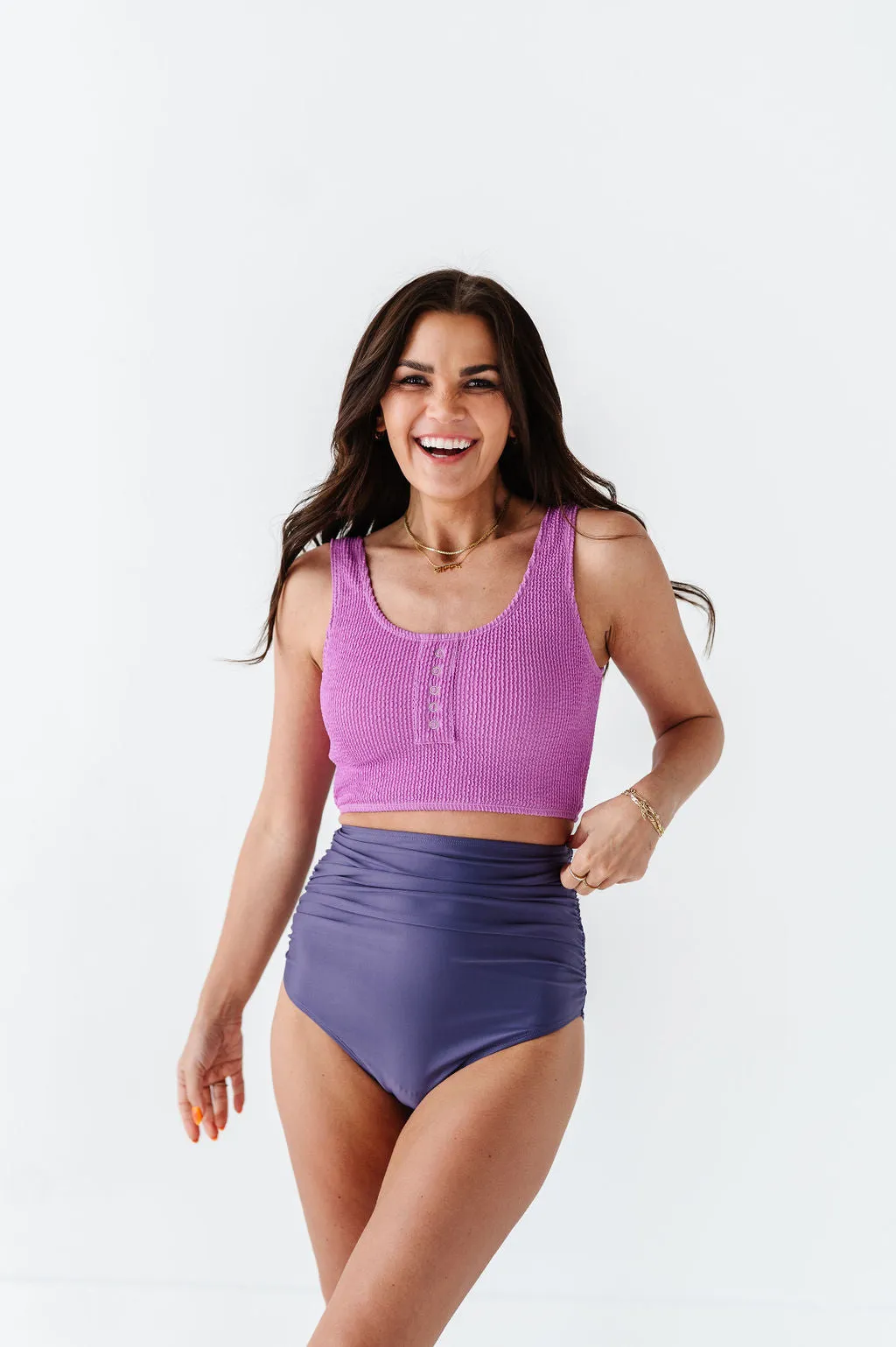 Surfer Crop in Lavender - Size XXS Left