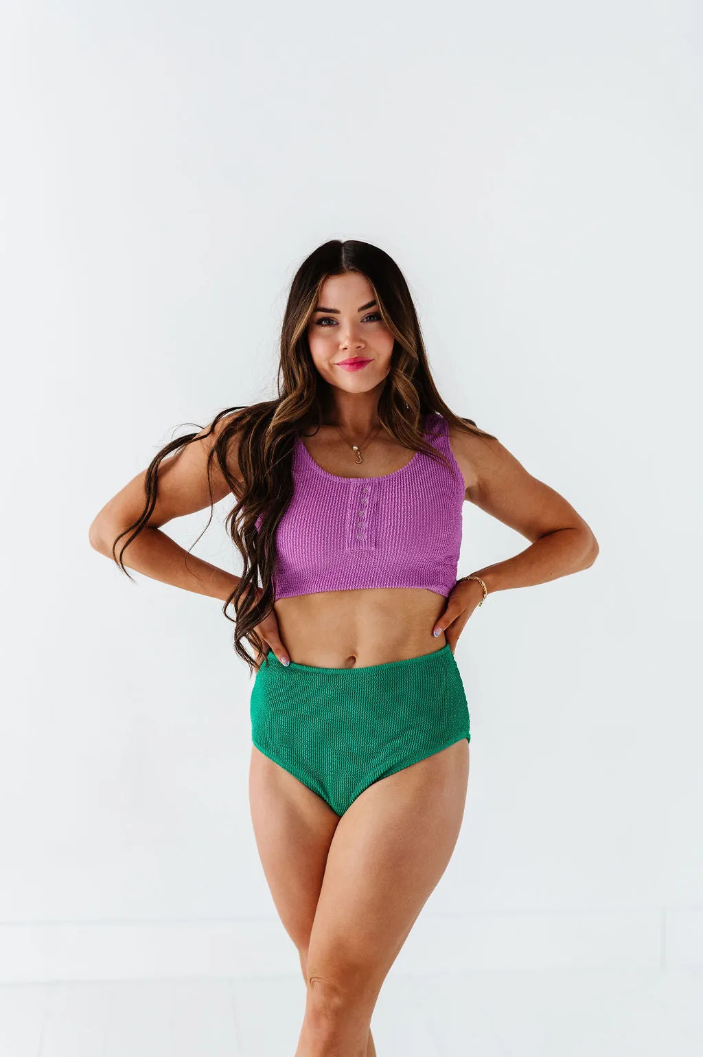 Surfer Crop in Lavender - Size XXS Left