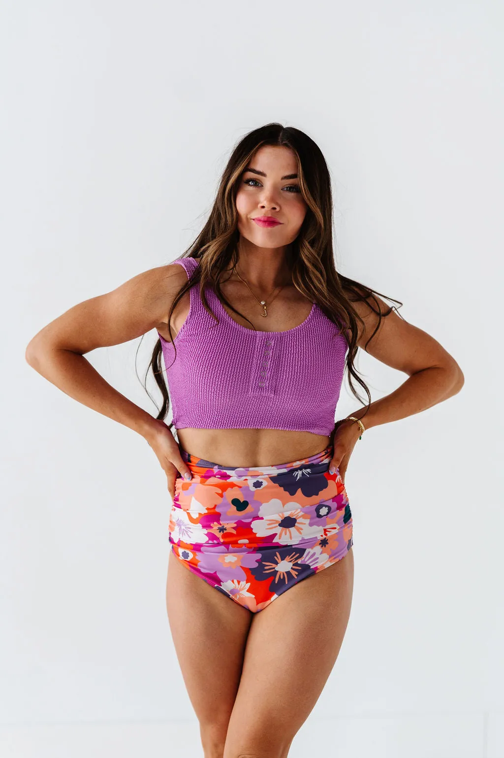 Surfer Crop in Lavender - Size XXS Left