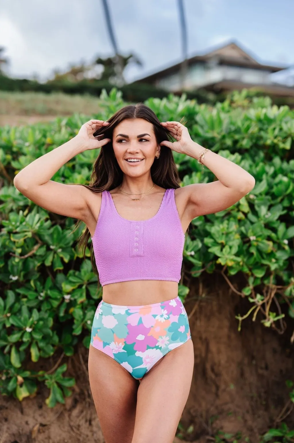 Surfer Crop in Lavender - Size XXS Left