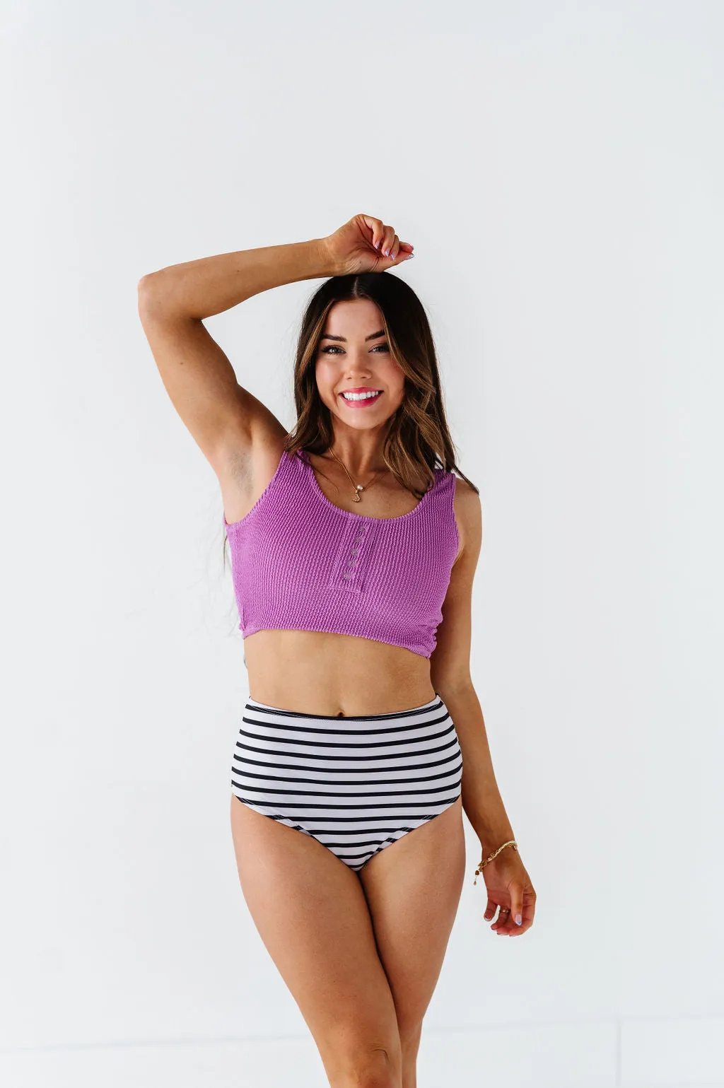 Surfer Crop in Lavender - Size XXS Left