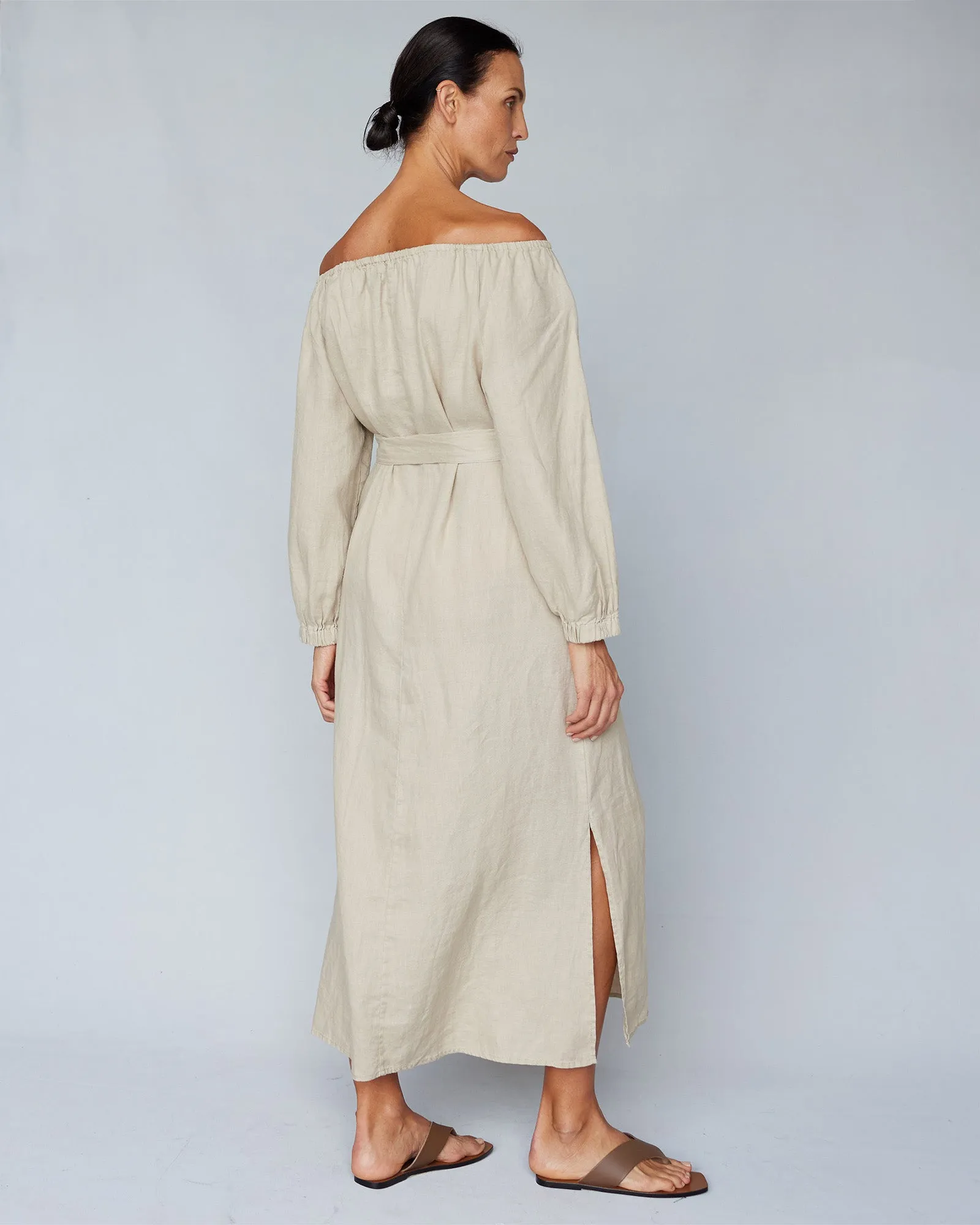 Tala Linen Maxi Dress - Stone