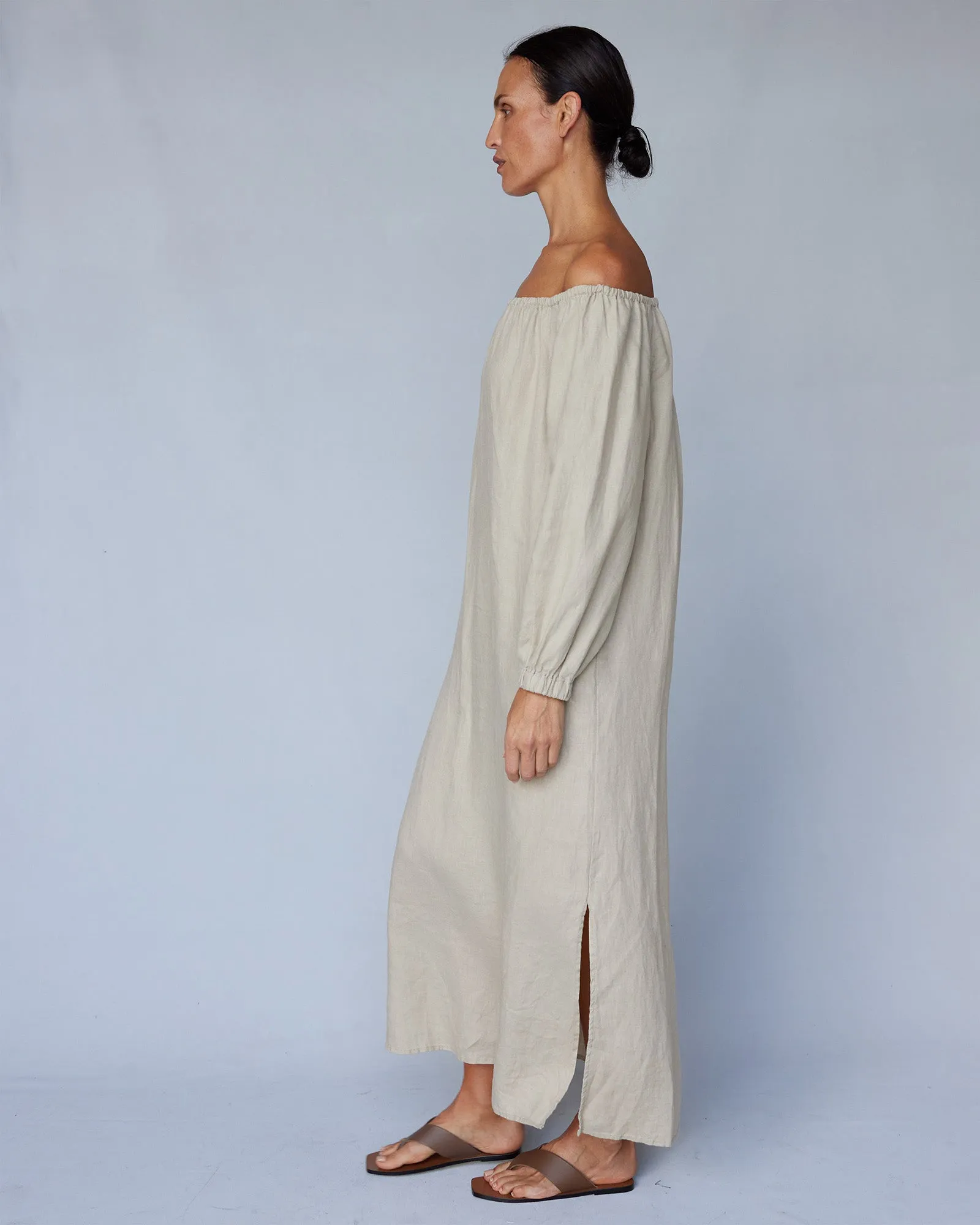 Tala Linen Maxi Dress - Stone