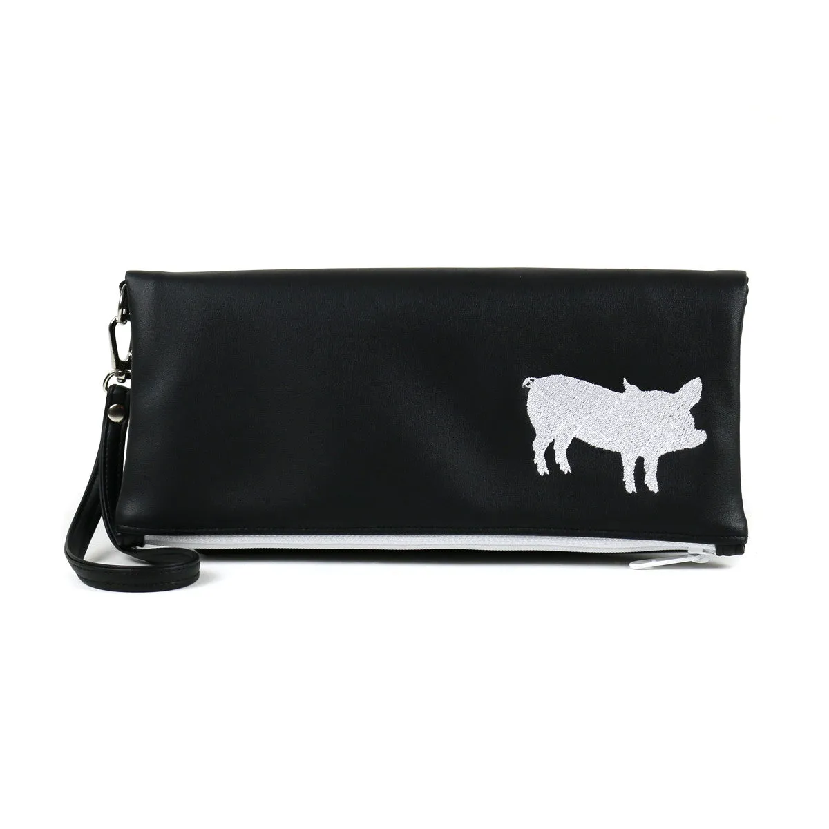 The Humane League Vegan Foldover Clutch/Crossbody Bag (Multicolored)