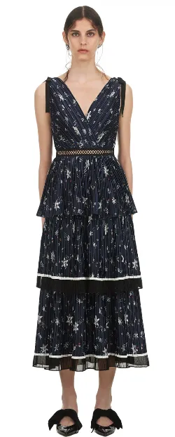 Tiered Star Midi Dress