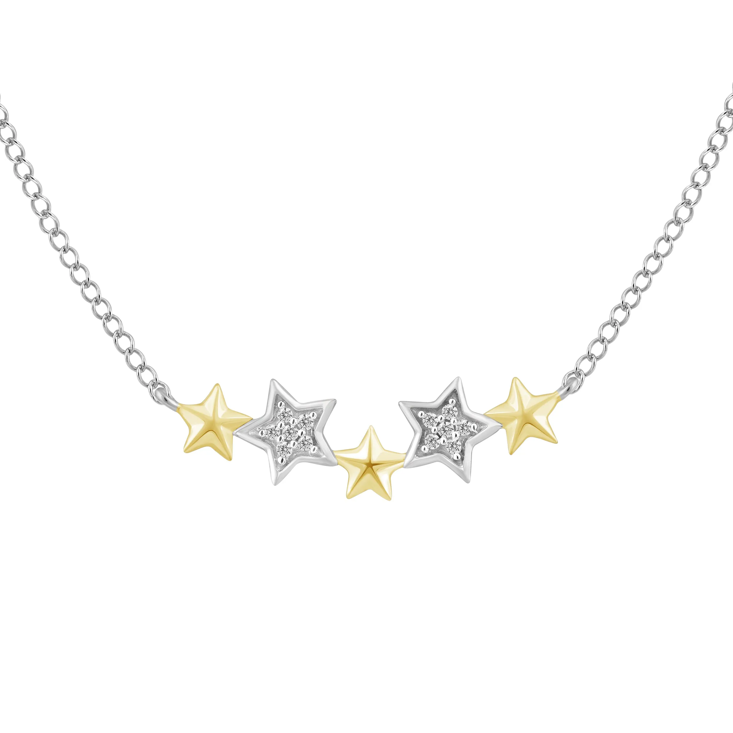 Tinker Bell Star Necklace with 1/20 cttw Diamonds