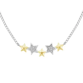 Tinker Bell Star Necklace with 1/20 cttw Diamonds